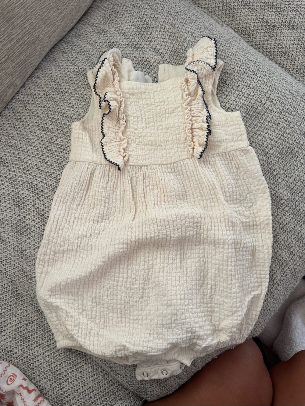 H&M Cream Ruffle Bubble Romper